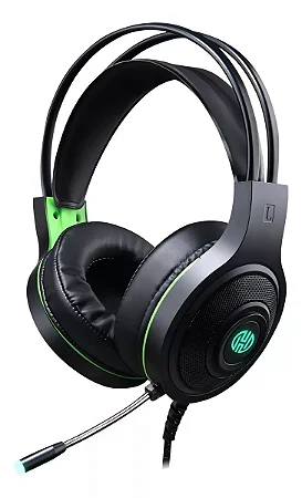 Headset Gamer Hoopson, USB, PC/PS4/XBOX, LED Verde, Drivers de 40mm, Black, F-101-VD