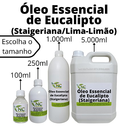 Óleo de Eucalipto Staigeriana Lima-Limão Puro Óleo Essencial Natural