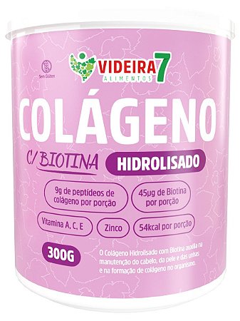 COLAGENO HIDROLISADO C/ VIT E MIN + BIOTINA NATURAL 300G - VIDEIRA 7