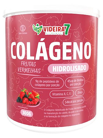 COLAGENO HIDROLISADO C/ VIT E MIN + BIOTINA FRUT. VERMELHAS 300G - VIDEIRA 7