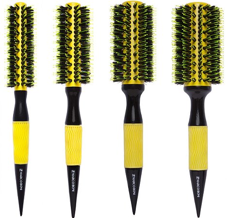 Kit 04 Escovas Profissionais Marco Boni Ceramic Yellow Basic