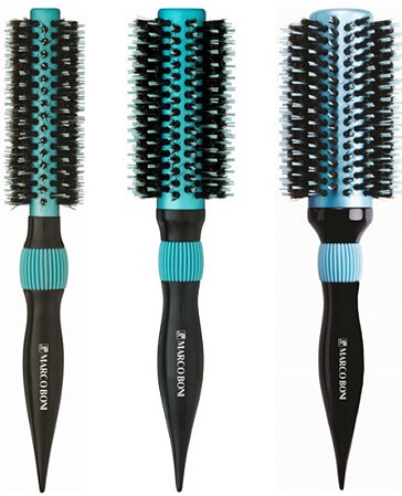 Kit 03 Escovas profissionais  Marco Boni Thermal Metallic Azul