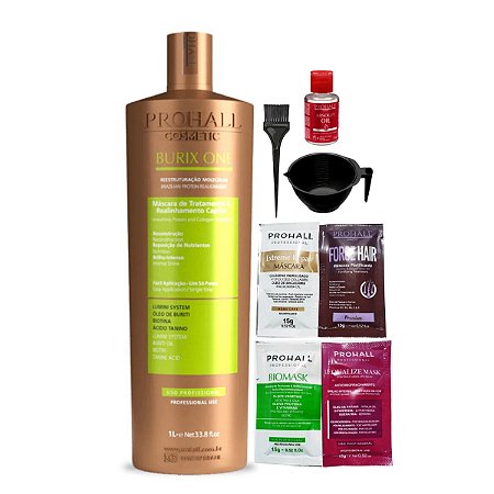 Prohall Burix One Escova Orgânica Realinhamento Capilar 1Litro