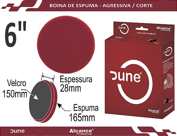 ALCANCE BOINA DE ESPUMA LISA VERMELHA 165MM 6"