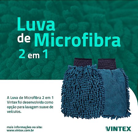 VINTEX LUVA LAVAGEM MICROFIBRA VINTEX 90GSM 2 EM 1