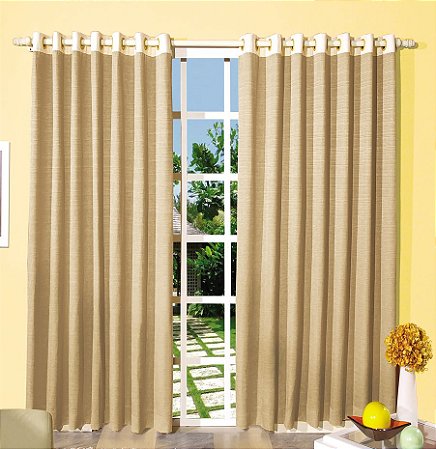 Cortina de tecido rústico