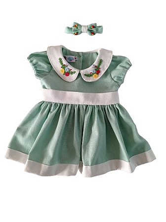 Vestido Linho Bordado a mão