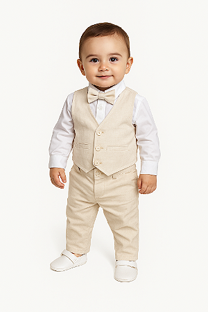 Conjunto Social para bebê em linho