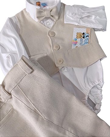 Conjunto Social para bebê em linho