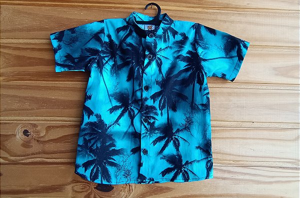 Camisa coqueiro gola mandarim