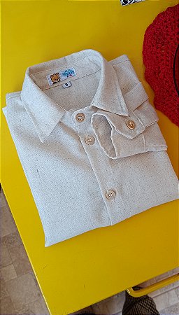 Camisa infantil em linho misto