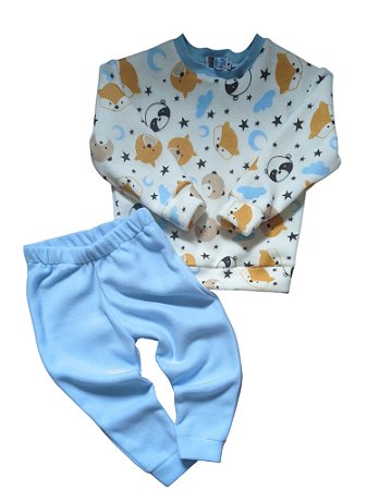 Pijamas infantil estampa  ursinhos -Tecido unisoft