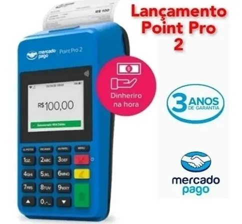 Kit 2 Mercado Pago: Point Pro 2 - A Maquininha de Cartão Mais Completa para Seu Negócio!