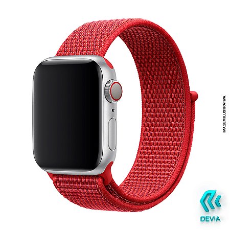 Pulseira Apple Watch Tecido 44mm Red Devia