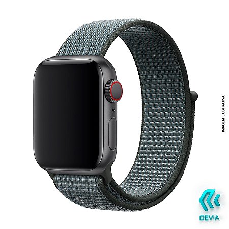 Pulseira Apple Watch Tecido 44mm Storm Gray Devia