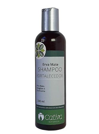 Shampoo Fortalecedor Natural de Erva Mate 240ml – Cativa Natureza