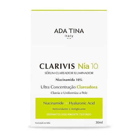 Sérum Clareador e Iluminador com Niacinamida 10%  Clarivis Nia-30ml - Ada Tina