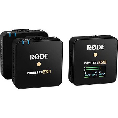 Rode Wireless GO II Sistema / Gravador de microfone sem fio digital compacto para 2 pessoas (2,4 GHz, preto)