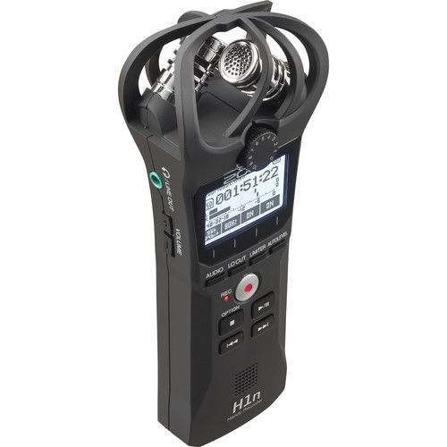 Gravador  Portátil Zoom H1n de 2 Entradas / 2 Faixas com Microfone X/Y Integrado (Preto)