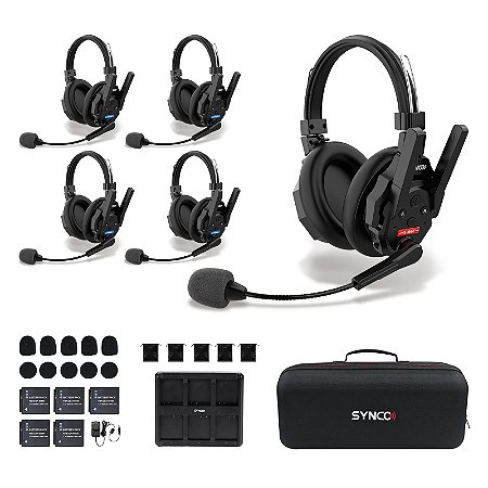 Headsets Profissionais Kit 5 Synco XTALK XMAX – Comunicação Nítida e Livre de Ruídos