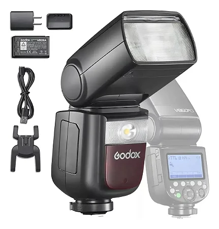 Flash Godox Para Canon V860 III Ttl Luz Modelagem C/ Bateria Preto