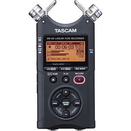 Tascam Gravador de Áudio Digital de Mão de 4 Trilhas DR-40