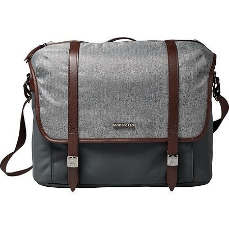 Bolsa mensageiro para câmera Manfrotto Windsor (média, cinza)