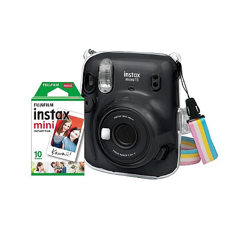 Kit Câmera  Fujifilm Instax Mini 11 Lilás + Pack 10 fotos + Bolsa Crystal