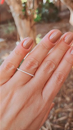 Anel quadrado cravejado