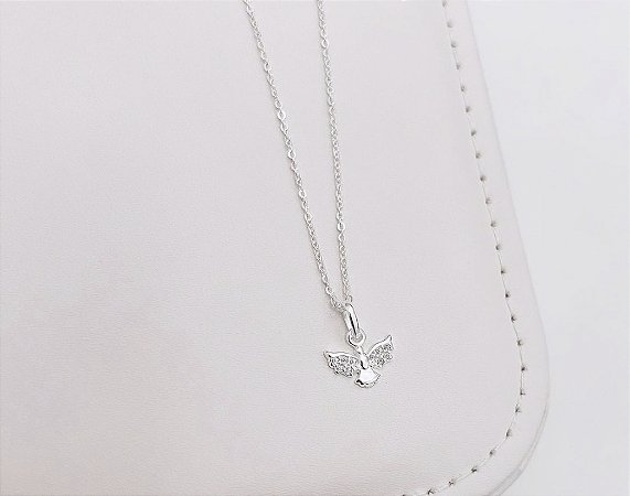 Colar Espírito Santo cravejado ( corrente cadeado)