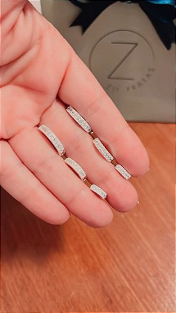 Trio de argolas cravejada