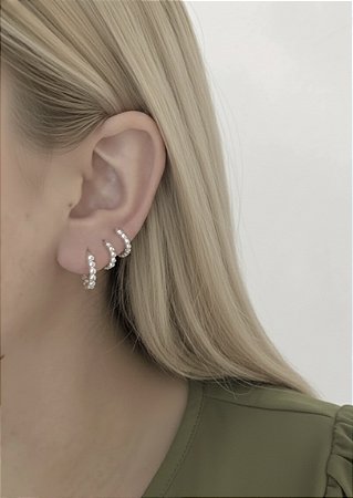 Trio argolas click bolinhas