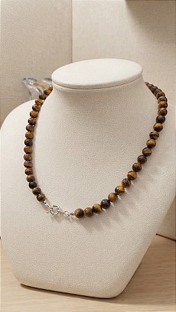 Colar olho de Tigre com fecho boia