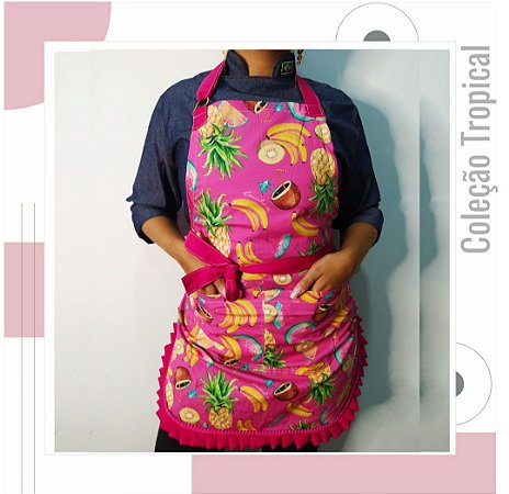 Avental Tropical Pink Fruit
