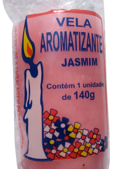 Vela aromática Jasmim 140g colorida - aromatizante e decorativa