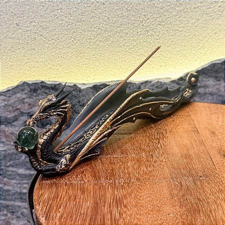 Incensário Dragão com Bola de Cristal