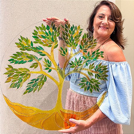 Mandala Árvore da Vida em Vidro G - Marta Elizabete
