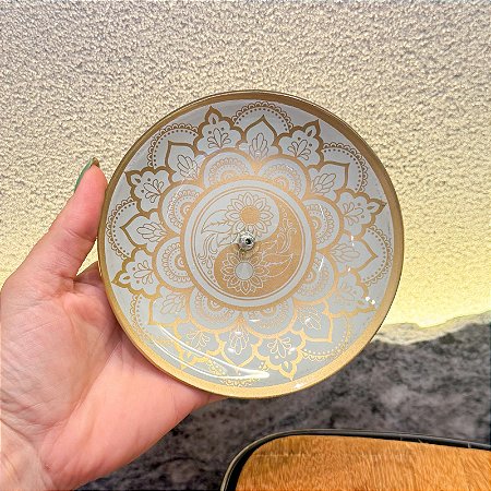 Incensário Yin Yang Vidro - Redondo