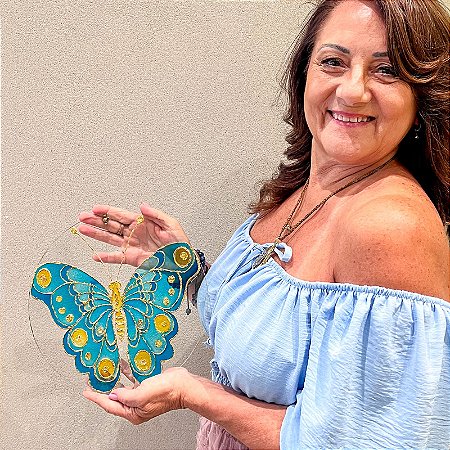 Mandala em Vidro Borboleta - Marta Elizabete