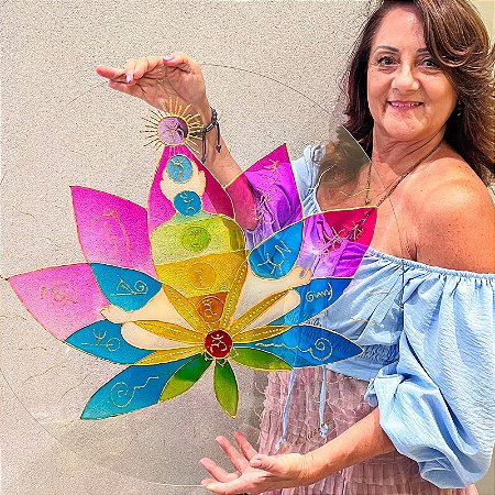 Mandala Flor de Lótus em Vidro - Marta Elizabete