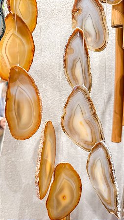 Sino dos ventos de pedra natural - Chapa de Ágata