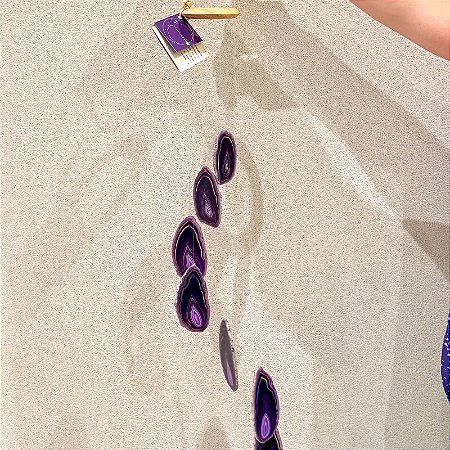 Sino dos ventos de pedra natural - Chapa de Ágata