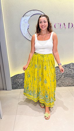 Saia Indiana - Cor verde limão