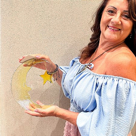 Mandala em Vidro Lua - Marta Elizabete