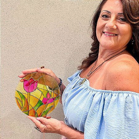 Mandala em Vidro Flor - Marta Elizabete