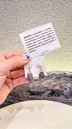 Brinco em cristal natural