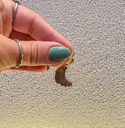 Pingente de Drusa Ametista - Lua Crescente