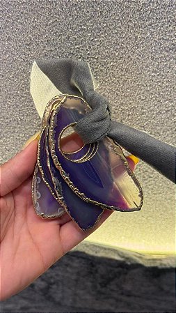 Porta guardanapo de pedra natural Ágata