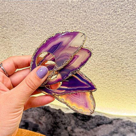 Porta guardanapo de pedra natural Ágata