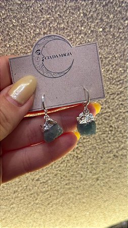 Brinco de cristal Água Marinha - pedra de 2026